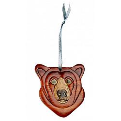 Double Side Wood Intarsia Ornament - Bear